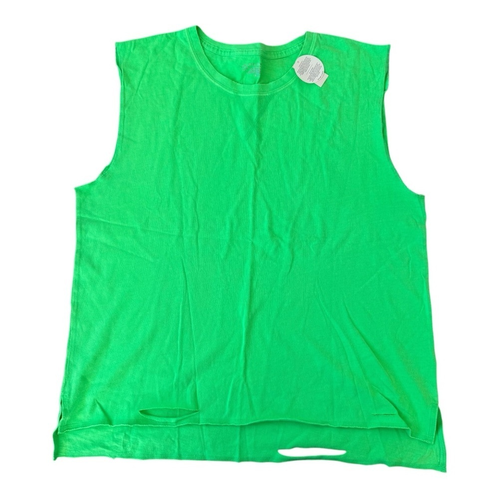 NWT Offline by Aerie Neon Green Distressed Muscle Tank Top Medium
